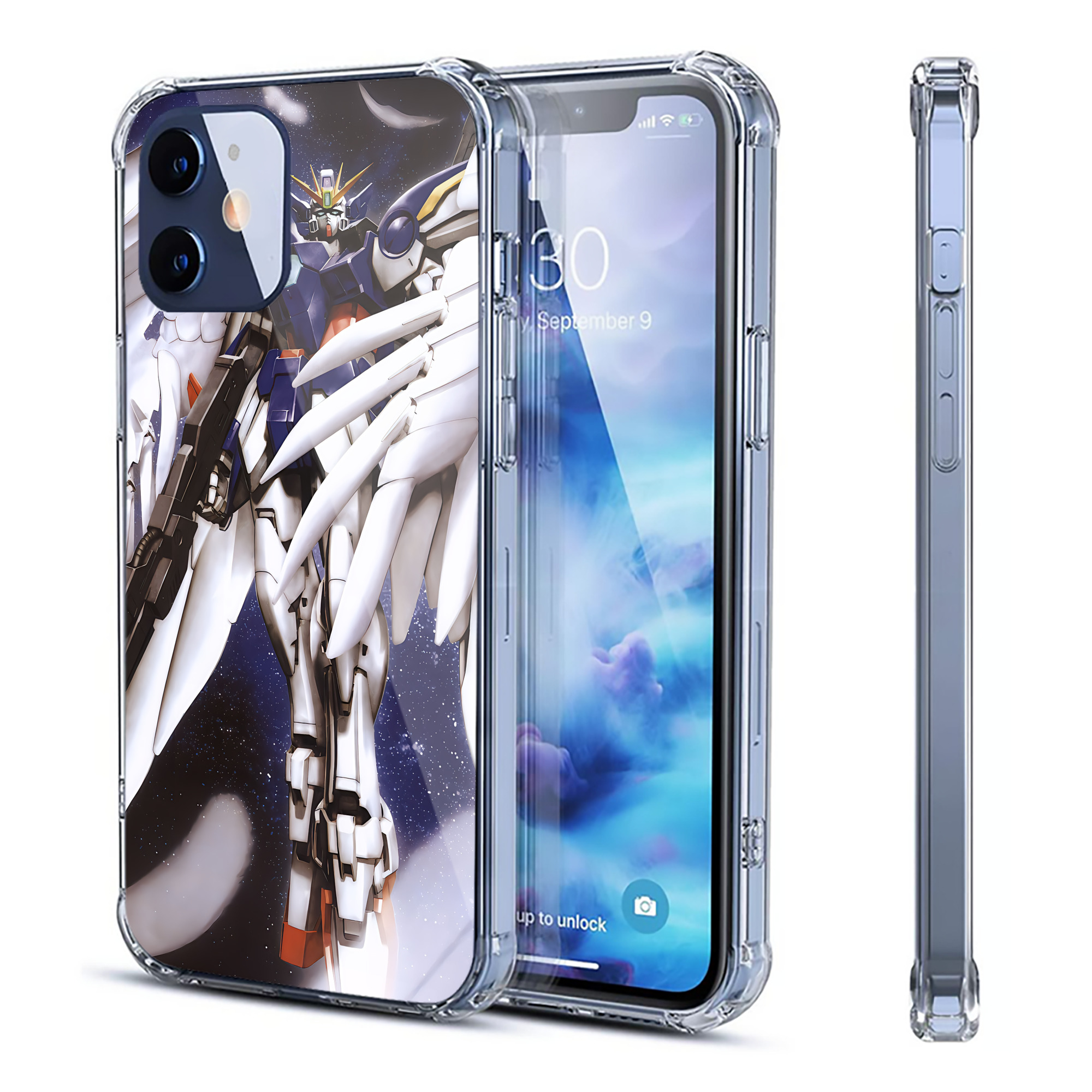 （画像用） 機動戦士ガンダム Mobile Suit Gundam 【iPhone 12シリーズ対応】透明スマホケース（クリアソフトケース）